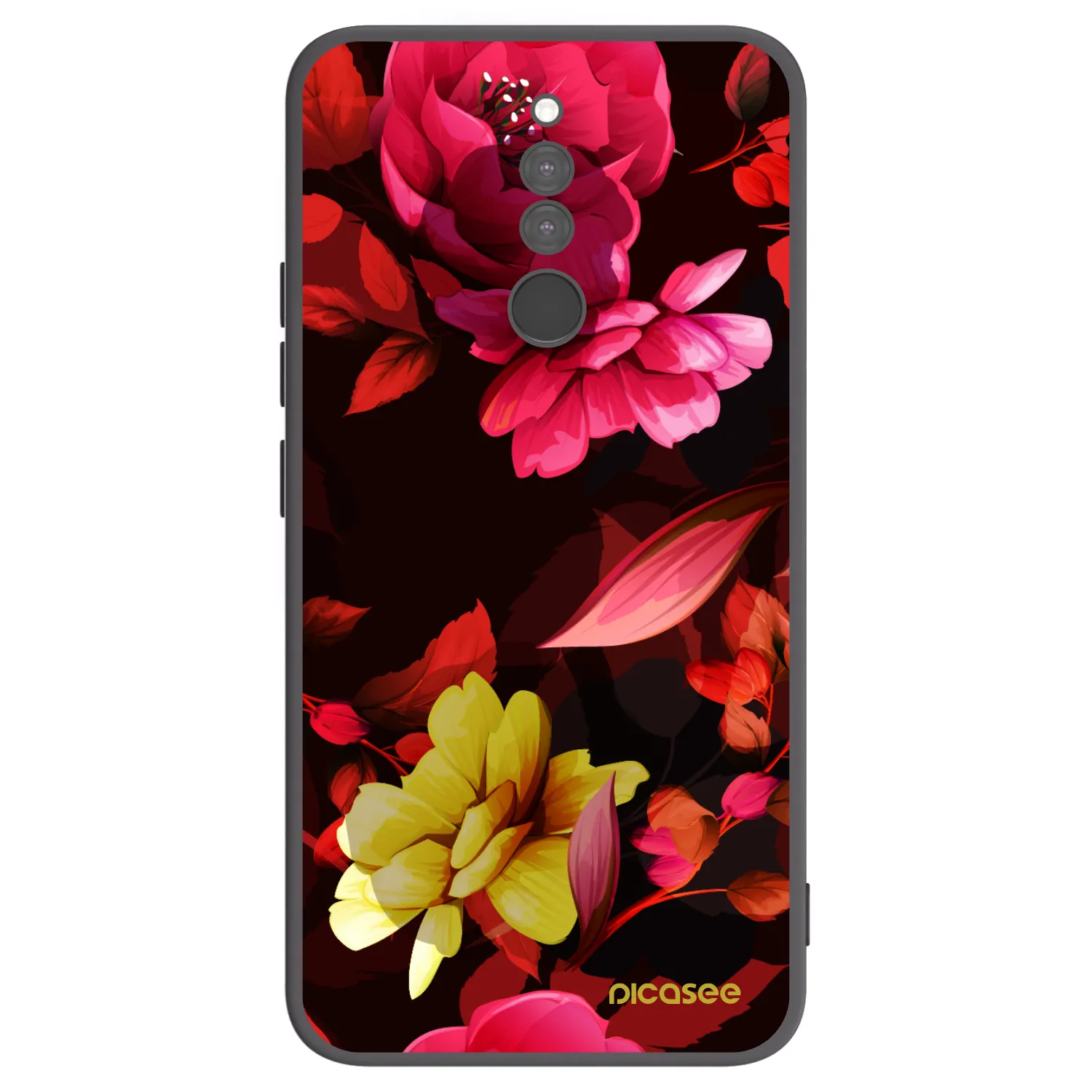 Picasee Μαύρη θήκη σιλικόνης για Xiaomi Redmi 8 - Dark Peonny