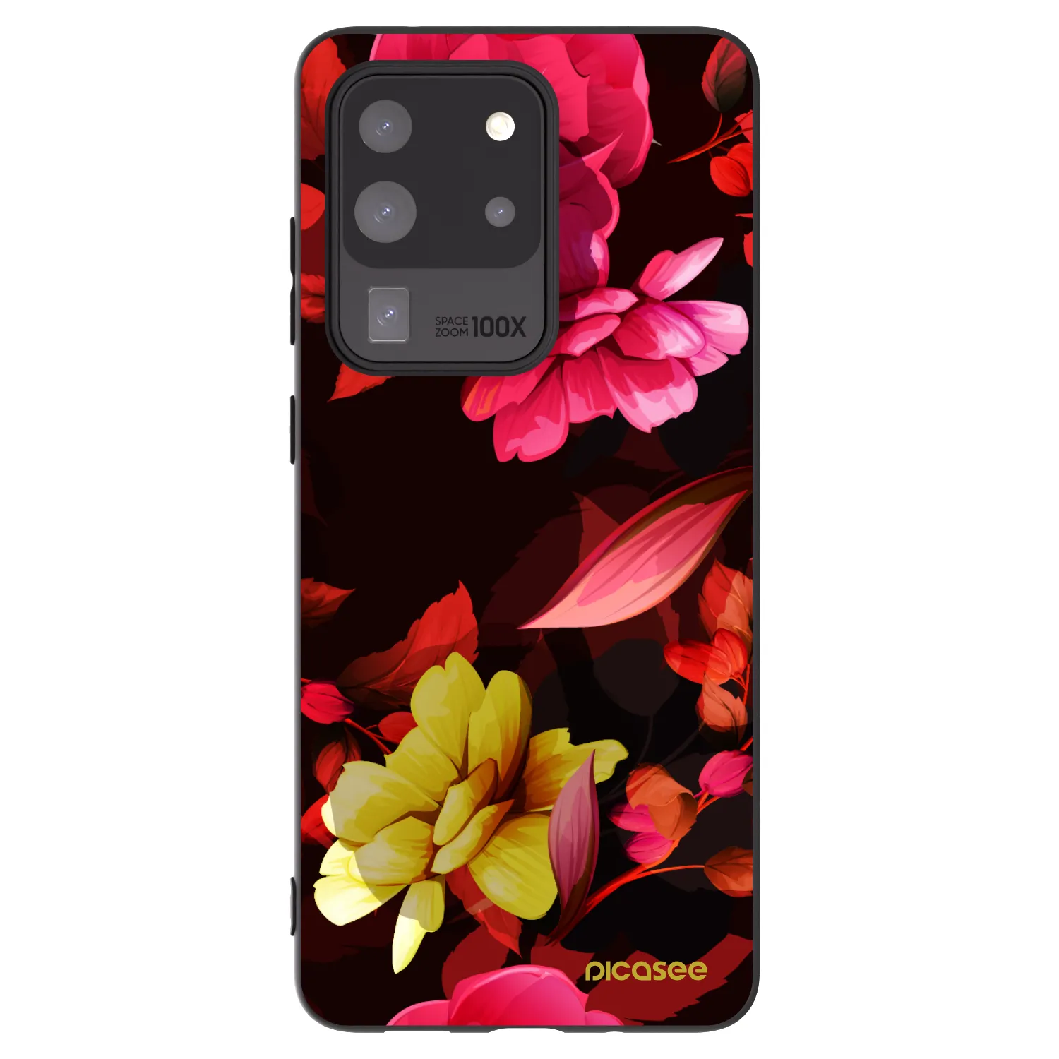 Picasee Μαύρη θήκη σιλικόνης για Samsung Galaxy S20 Ultra 5G G988F - Dark Peonny