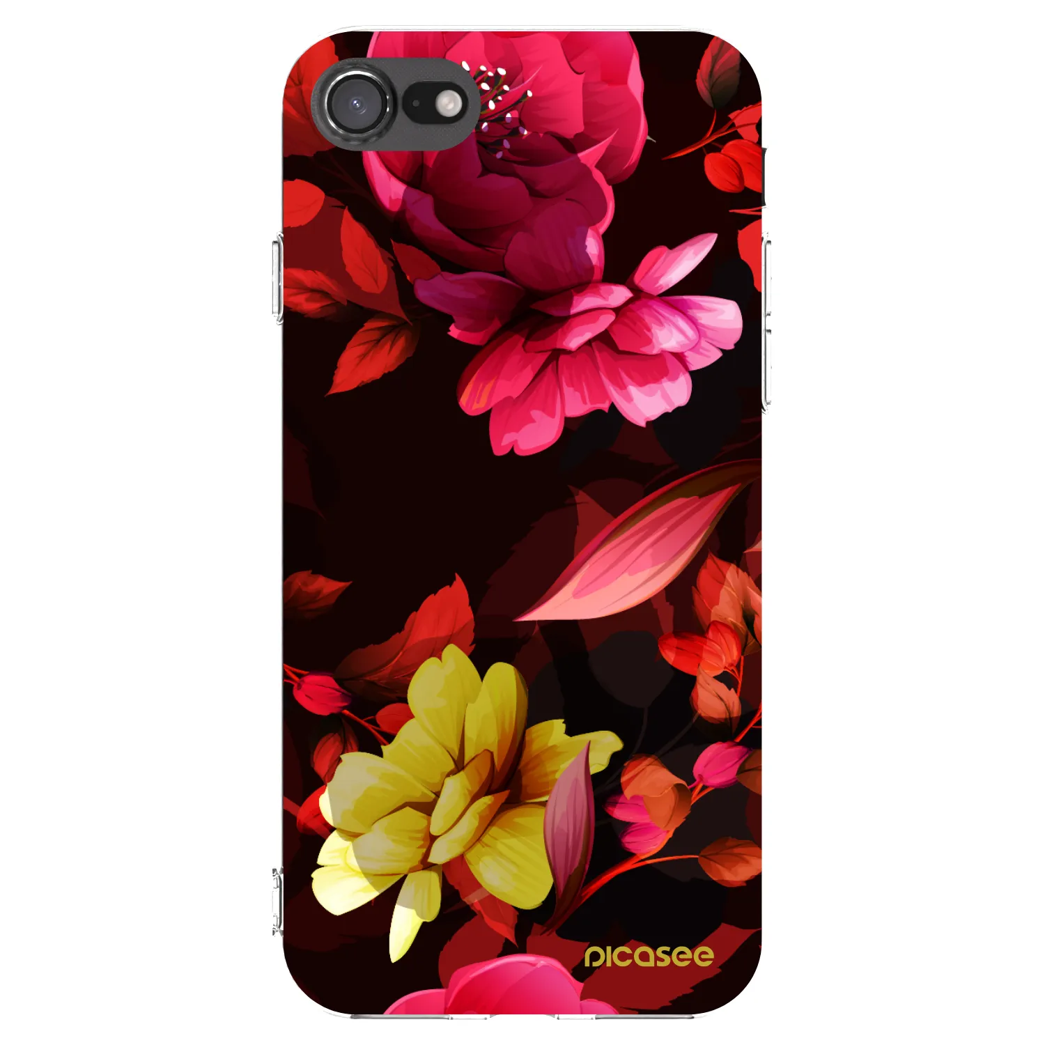 Picasee διαφανής θήκη σιλικόνης Apple iPhone SE 2020 - Dark Peonny