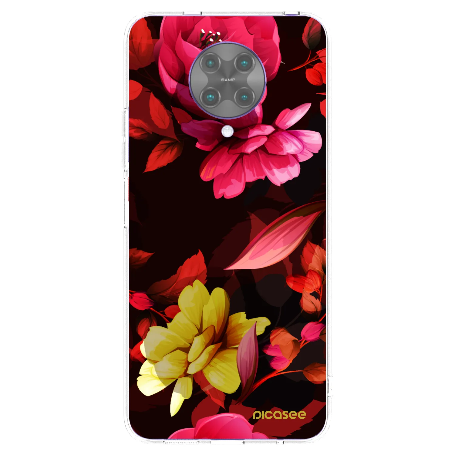 Picasee διαφανής θήκη σιλικόνης Xiaomi Poco F2 Pro - Dark Peonny