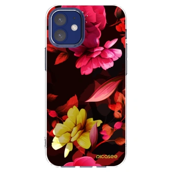 Picasee διαφανής θήκη σιλικόνης Apple iPhone 12 mini - Dark Peonny