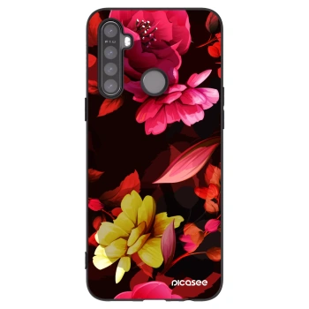 Picasee Μαύρη θήκη σιλικόνης για Realme 6i - Dark Peonny