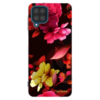 Picasee διαφανής θήκη σιλικόνης Samsung Galaxy A12 A125F - Dark Peonny