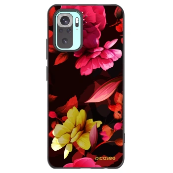 Picasee Μαύρη θήκη σιλικόνης για Xiaomi Redmi Note 10 Pro - Dark Peonny