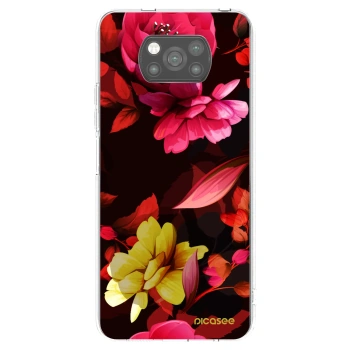 Picasee Μαύρη θήκη σιλικόνης για Xiaomi Poco X3 Pro - Dark Peonny