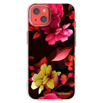 Picasee διαφανής θήκη σιλικόνης Apple iPhone 13 - Dark Peonny