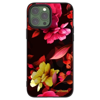 Picasee Μαύρη θήκη σιλικόνης για Apple iPhone 13 Pro Max - Dark Peonny