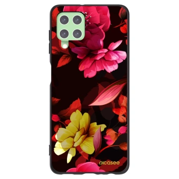 Picasee Μαύρη θήκη σιλικόνης για Samsung Galaxy A22 A225F 4G - Dark Peonny
