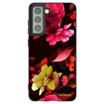 Picasee Μαύρη θήκη σιλικόνης για Samsung Galaxy S21 FE 5G - Dark Peonny