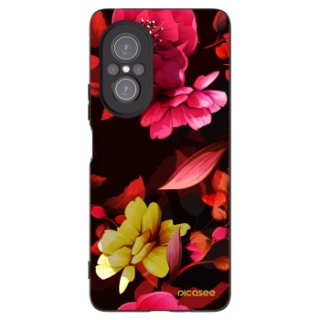 Picasee Μαύρη θήκη σιλικόνης για Huawei Nova 9 SE - Dark Peonny