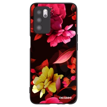 Picasee Μαύρη θήκη σιλικόνης για OPPO A16s - Dark Peonny