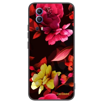 Picasee Μαύρη θήκη σιλικόνης για Vivo Y52 5G - Dark Peonny