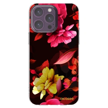 Picasee διαφανής θήκη σιλικόνης Apple iPhone 14 Pro Max - Dark Peonny