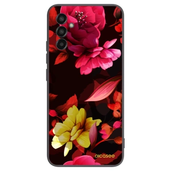 Picasee Μαύρη θήκη σιλικόνης για Samsung Galaxy M13 M135F - Dark Peonny