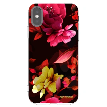 Picasee διαφανής θήκη σιλικόνης Apple iPhone X/XS - Dark Peonny