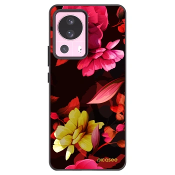 Picasee Μαύρη θήκη σιλικόνης για Xiaomi 13 Lite - Dark Peonny