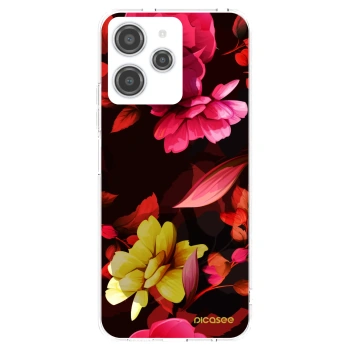 Picasee διαφανής θήκη σιλικόνης Xiaomi Redmi 12 4G - Dark Peonny