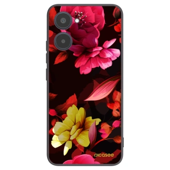 Picasee Μαύρη θήκη σιλικόνης για Realme 10 4G - Dark Peonny