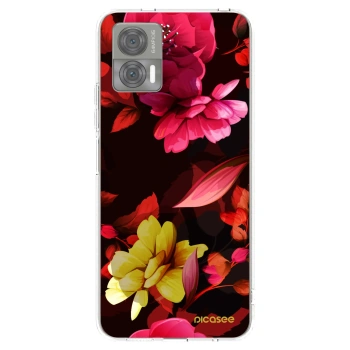 Picasee διαφανής θήκη σιλικόνης Motorola Edge 30 Neo - Dark Peonny