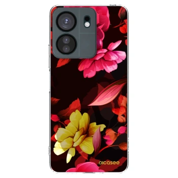 Picasee διαφανής θήκη σιλικόνης Xiaomi Redmi 13C 4G - Dark Peonny