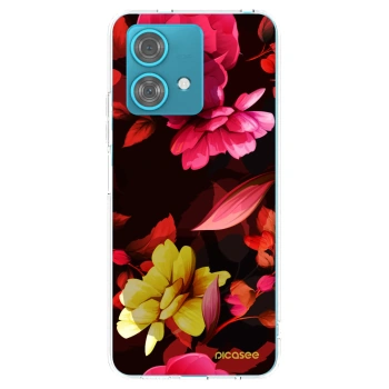 Picasee διαφανής θήκη σιλικόνης Motorola Edge 40 Neo - Dark Peonny