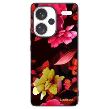 Picasee Μαύρη θήκη σιλικόνης για Xiaomi Redmi Note 13 Pro+ 5G - Dark Peonny