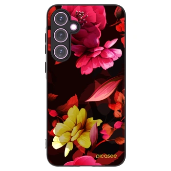 Picasee Μαύρη θήκη σιλικόνης για Samsung Galaxy A35 5G A356B - Dark Peonny
