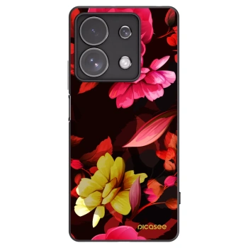 Picasee Μαύρη θήκη σιλικόνης για Xiaomi Redmi Note 13 Pro 4G - Dark Peonny