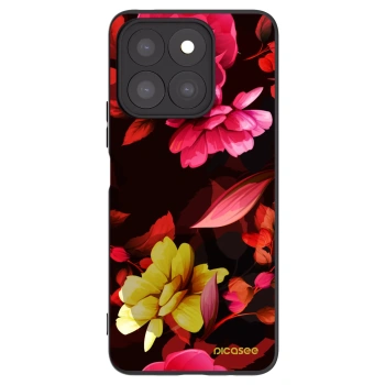 Picasee Μαύρη θήκη σιλικόνης για Honor X8b - Dark Peonny