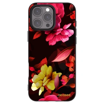 Picasee Μαύρη θήκη σιλικόνης για Apple iPhone 16 Pro Max - Dark Peonny