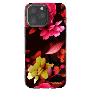 Picasee διαφανής θήκη σιλικόνης Apple iPhone 16 Pro Max - Dark Peonny