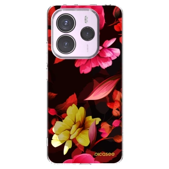 Picasee διαφανής θήκη σιλικόνης Xiaomi Redmi Note 14 5G - Dark Peonny