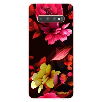 Picasee διαφανής θήκη σιλικόνης Samsung Galaxy S10 Plus G975 - Dark Peonny