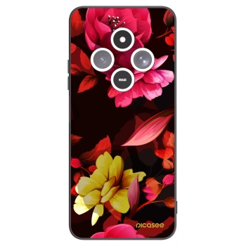 Picasee Μαύρη θήκη σιλικόνης για Xiaomi Redmi 14C - Dark Peonny