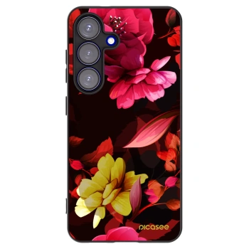 Picasee Μαύρη θήκη σιλικόνης για Samsung Galaxy S25 5G - Dark Peonny