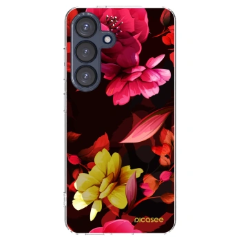 Picasee διαφανής θήκη σιλικόνης Samsung Galaxy S25 5G - Dark Peonny