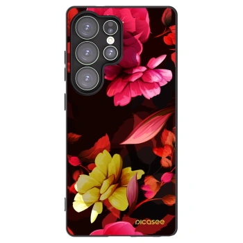 Picasee Μαύρη θήκη σιλικόνης για Samsung Galaxy S25 Ultra 5G - Dark Peonny