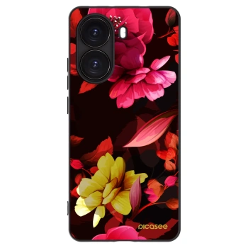 Picasee Μαύρη θήκη σιλικόνης για Xiaomi Poco X7 Pro 5G - Dark Peonny