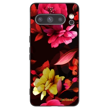 Picasee Μαύρη θήκη σιλικόνης για Google Pixel 8 Pro - Dark Peonny