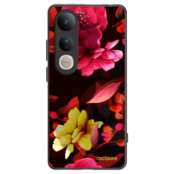 Picasee Μαύρη θήκη σιλικόνης για Vivo V50 Lite 5G - Dark Peonny