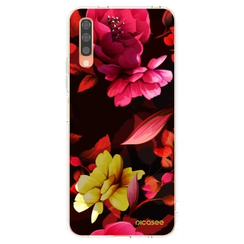 Picasee διαφανής θήκη σιλικόνης Samsung Galaxy A70 A705F - Dark Peonny