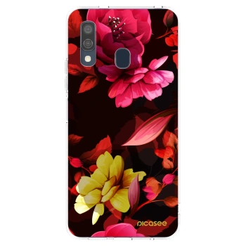 Picasee διαφανής θήκη σιλικόνης Samsung Galaxy A40 A405F - Dark Peonny