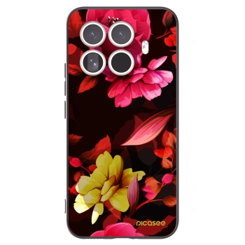 Picasee Μαύρη θήκη σιλικόνης για Xiaomi 15T Pro - Dark Peonny