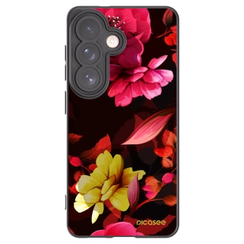 Picasee Μαύρη θήκη σιλικόνης για Samsung Galaxy S26 - Dark Peonny