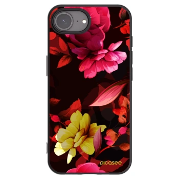 Picasee Μαύρη θήκη σιλικόνης για Apple iPhone 17e - Dark Peonny