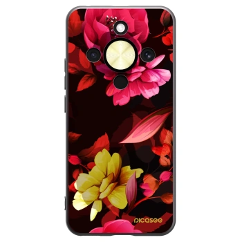 Picasee Μαύρη θήκη σιλικόνης για Honor Magic8 Lite 5G - Dark Peonny