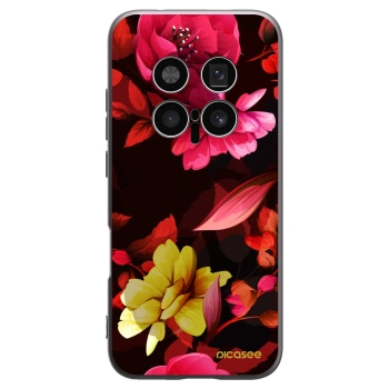Picasee Μαύρη θήκη σιλικόνης για Honor Magic8 Pro 5G - Dark Peonny