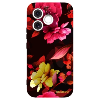Picasee Μαύρη θήκη σιλικόνης για Honor 600 Lite - Dark Peonny
