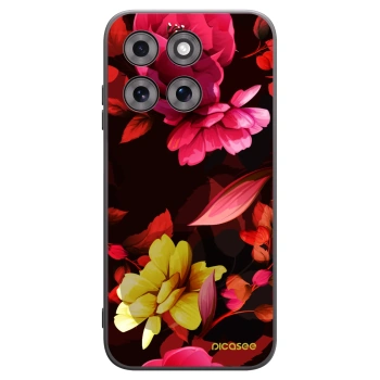 Picasee Μαύρη θήκη σιλικόνης για Motorola Moto G77 - Dark Peonny