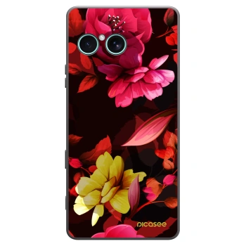 Picasee Μαύρη θήκη σιλικόνης για Sony Xperia 10 VII - Dark Peonny